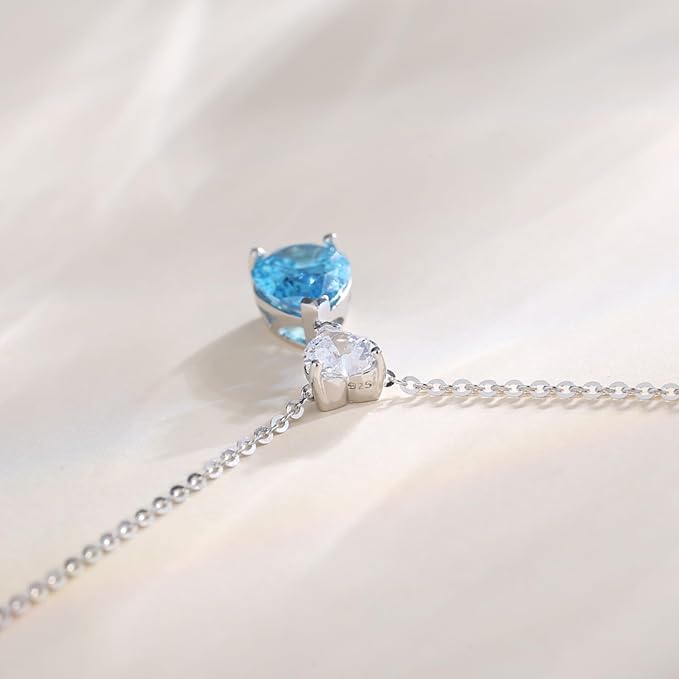 誕生石 ネックレス レディース 12ヶ月 誕生石 しずく ハート モチーフ ジルコニア シルバー ペンダント S925 お守り石 アクセサリー クリスマス 誕生日 プレゼント ギフト ご褒美 ラッピング付き